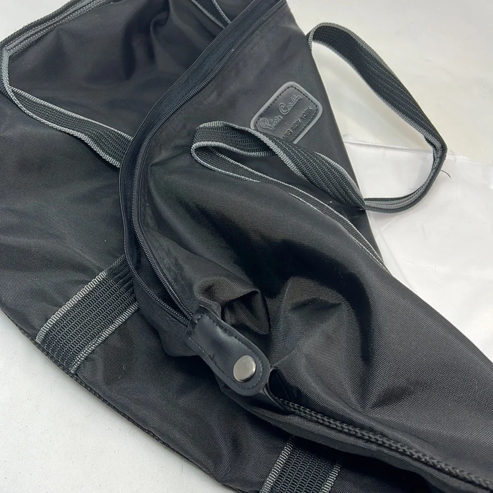 Pierre Cardin Large 25” x 18” Black Ballistic Nylon Zip Travel Duffel Tote Bag